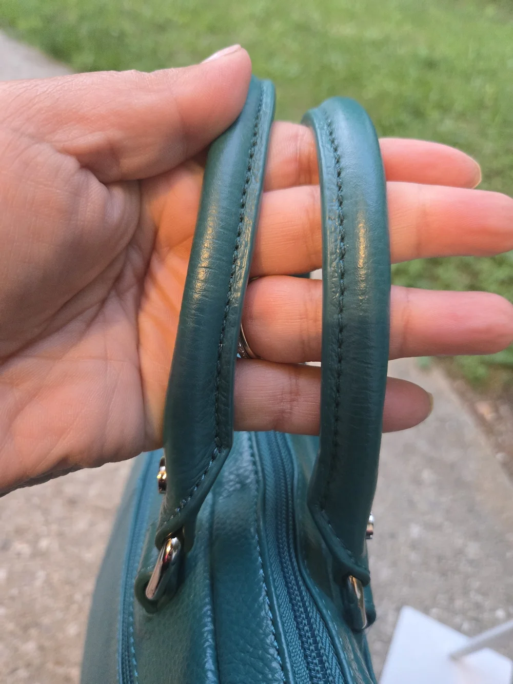 Teal Pebbled Leather Laptope/Work Bag - Picture 7 of 10